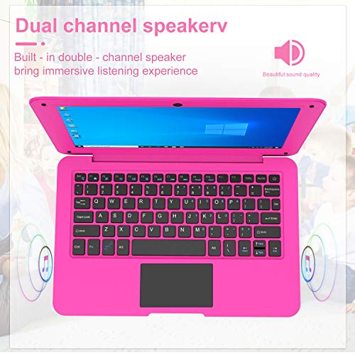 HBESTORE 10.1Inch Portable Laptop Mini Computer Ultra Thin Notebook with Apollo Lake N3350 ,6GB RAM and 64GB Storage with Windows10 OS (Pink).