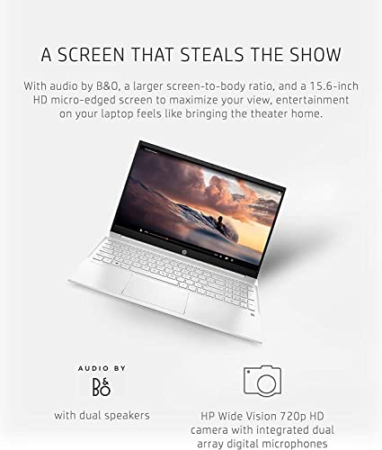 HP 2022 Newest Pavilion Laptop, 15.6" Full HD Touchscreen, AMD Ryzen 5 5500U Processor, 16GB RAM, 1TB SSD, Backlit Keyboard, Webcam, HDMI, B&O Audio, Wi-Fi 6, Bluetooth, Windows 11 Home, Silver