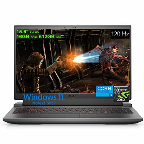 Dell G15 5000 5520 15 Gaming Laptop | 15.6" Full HD WVA 120Hz | 12th Gen Intel 12-Core i5-12500H (>i7-11850H) | 16GB DDR5 512GB SSD | GeForce RTX 3050 4GB | Backlit USB-C HDMI RGB Camera Win11Pro Gray