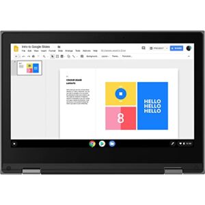 Lenovo 300e 11.6" 2-in-1 Touchscreen Chromebook (Intel N4020, 4GB RAM, 32GB Storage, Stylus, Webcam), Ruggedized & Water Resistant, Flip Convertible Home & Education Laptop, Chrome OS (Renewed)