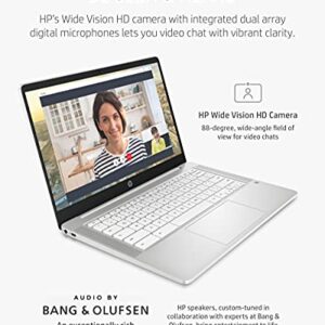 HP Chromebook 14 Laptop, Intel Celeron N4000 Processor, 4 GB RAM, 32 GB eMMC, 14” HD Display, Chrome, Lightweight Computer with Webcam and Dual Mics, Home, School, Music, Movies (14a-na0021nr, 2021)