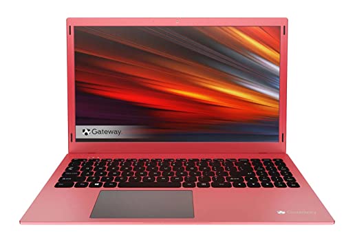 Gateway 15.6 FHD Ultra Slim Notebook in Red Intel Quad Core up to 3.1Ghz 4GB DDR4 128GB SSD Tuned by THX Audio HDMI Cortana Webcam Windows 11 (Renewed)