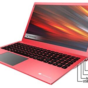 Gateway 15.6 FHD Ultra Slim Notebook in Red Intel Quad Core up to 3.1Ghz 4GB DDR4 128GB SSD Tuned by THX Audio HDMI Cortana Webcam Windows 11 (Renewed)