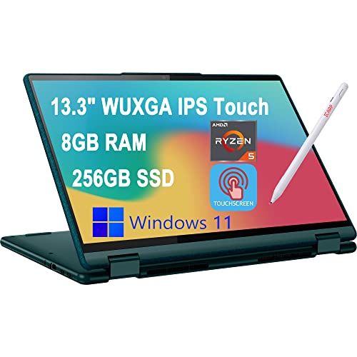 Lenovo Yoga 6 13 2-in-1 Laptop 13.3" WUXGA IPS Touchscreen (100% sRGB) AMD Hexa-Core Ryzen 5 5500U (Beats i7-10510U) 8GB RAM 256GB SSD Backlit Fingerprint HDMI USB-C Dolby Win11 Dark Teal + Pen