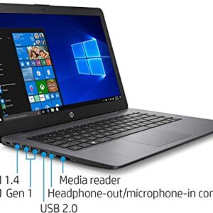 HP 2022 Stream 14" HD Thin and Light Laptop, Intel Celeron N4000 Processor, 4GB RAM, 64GB eMMC, HDMI, Webcam, WiFi, Bluetooth, 1 Year Office 365, Windows 10 S, Brilliant Black, W/ IFT Accessories