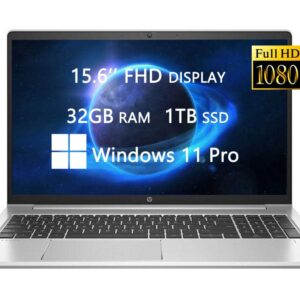 2022 Newest Upgraded HP ProBook 450 G8 Laptops for Business and Professionals, 15.6 inch FHD Computer, Intel Core i5 1135G7, 32GB RAM, 1TB SSD, Backlit Keyboard, Windows 11 Pro, ROKC HDMI Cable