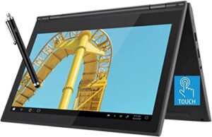 lenovo 11.6″ 2-in-1 touchscreen ultra slim laptop, quad-core n4120 up to 2.6ghz, 4gb ram, 64gb ssd, wifi, bluetooth, hugo tech mart pen, charcoal, windows 11 pro edu