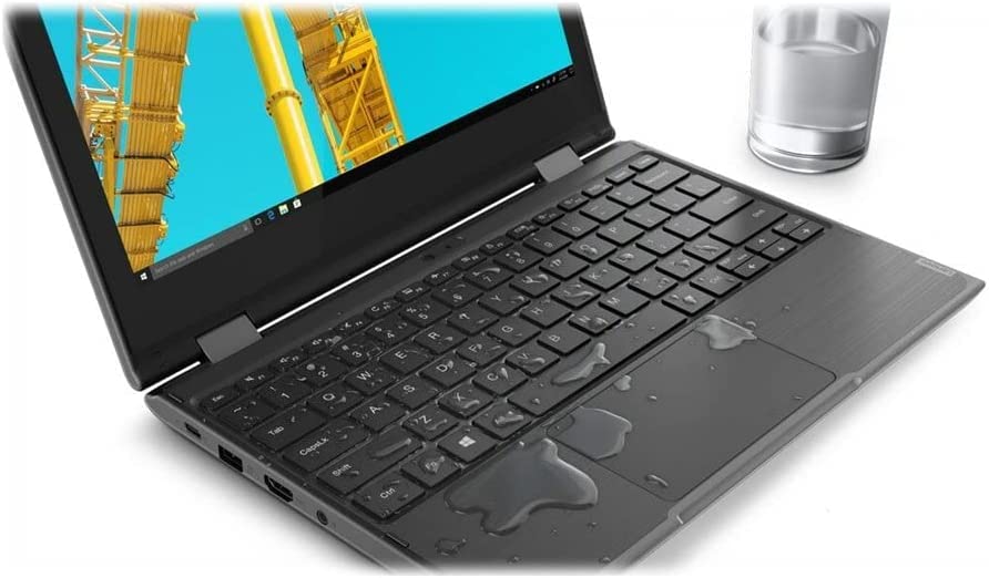 Lenovo 11.6" 2-in-1 Touchscreen Ultra Slim Laptop, Quad-Core N4120 up to 2.6GHz, 4GB RAM, 64GB SSD, WiFi, Bluetooth, Hugo Tech Mart Pen, Charcoal, Windows 11 Pro Edu