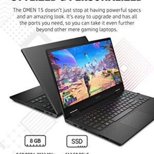 HP OMEN 15 Gaming Laptop, NVIDIA GeForce RTX 3060, 11th Generation Intel Core i7-11800H, 8 GB RAM, 512 GB SSD, 15.6” 144 Hz Full HD Display, Windows 10 Home, RGB Backlit Keyboard (15-ek1010nr, 2021)