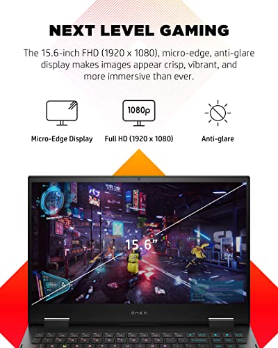 HP OMEN 15 Gaming Laptop, NVIDIA GeForce RTX 3060, 11th Generation Intel Core i7-11800H, 8 GB RAM, 512 GB SSD, 15.6” 144 Hz Full HD Display, Windows 10 Home, RGB Backlit Keyboard (15-ek1010nr, 2021)