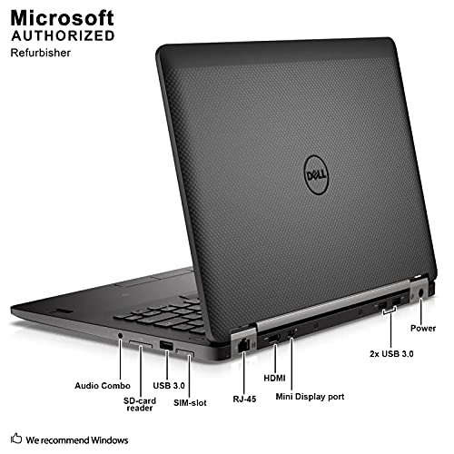 Dell Latitude 14 7000 Series E7470 Ultrabook, 14.0inch HD Anti-Glare LCD, Intel Core i7-6600U, 8 GB DDR4, 256 GB SSD, Windows 10 Pro (Renewed)