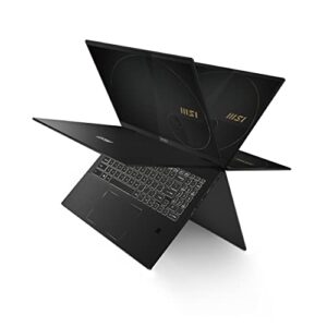 MSI Summit E16 Flip EVO 16" QHD+ Touch Ultra Thin 2-in-1 Business Laptop: Intel Core i7-1260P Iris Xe 16GB LPDDR5 512GB NVMe, 360-Degree Flip, Thunderbolt 4, MSI Pen, Win 11 Pro: Ink Black A12UDT-009