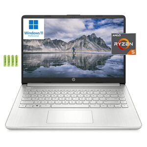 [windows 11 pro] hp 14″ fhd business laptop computer, 6-core amd ryzen 5 5500u (beat i7-1160g7), 8gb ram 256gb pcie ssd, thin&portable, long battery life, fast charge, wi-fi 6, bt 5.2, hdmi, w/battery
