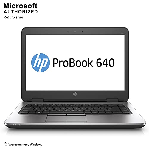 HP ProBook 640 G2 14 Inch Business Laptop, Intel Core i7-6600U up to 3.4GHz, 16G DDR4, 512G SSD, Webcam, USB 3.0, Type-C, WiFi, VGA, DP, Win 10 Pro 64 Bit (Renewed)