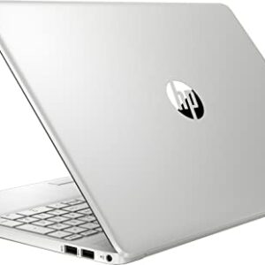 HP 2022 Newest 15.6'' HD Laptop, Intel Quad-core Celeron N4120 Processor (Upto 2.6GHz), 4GB RAM, 128GB SSD, HD Webcam, Wi-Fi 5, Bluetooth, Fast Charge, Windows 11 S+MarxsolCables, Natural Silver