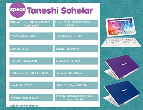 Tanoshi Scholar Kids Computer a Kids Laptop for Ages 6-12, 10.1" HD Touchscreen Display (Purple)