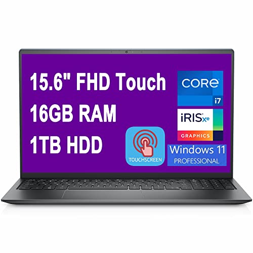 Dell Inspiron 15 3000 3511 Business Laptop 15.6" FHD Anti-Glare Touchscreen 11th Generation Intel Quad-Core i7-1165G7 16GB RAM 1TB HDD Intel Iris Xe Graphics HDMI HD Webcam Win11 Pro Black