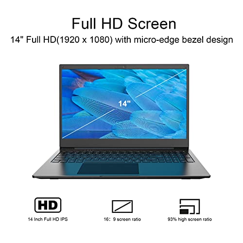 14.0" FHD Laptop Computer Intel Core i5-8279U Processor (up to 4.1 GHz) 8GB DDR4 RAM 256GB SSD Windows 10 Home Ultra Slim, Notebook Computer with Lens Anti-Peep Design, Webcam, WiFi, and Bluetooth 5.1