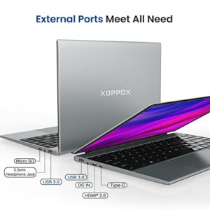 XOPPOX Windows 10 Laptop 2022 New 13.5 Inch Computer Laptop with Intel Celeron Dual Core 8GB RAM 128GB SSD, 2.4G WiFi, USB 3.0, Bluetooth 4.0 for Business or Student