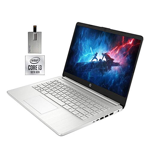 2021 HP 14" FHD Display Laptop Computer, 10th Gen Intel Core i3-1005G1 Processor, 8GB RAM, 512GB PCIe SSD, Backlit Keyboard, HD Webcam, HD Audio, HDMI, Windows 10 S, Silver, 32GB Snow Bell USB Card