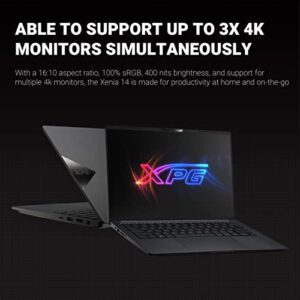 XPG Xenia 14 Lifestyle Notebook 2.14lb Ultra Lightweight Intel i7 16GB DDR4 3200MHz 512GB PCIe Gen4x4 SSD Intel Iris Xe GPU, 14" FHD IPS 92% Viewable Ratio Screen Laptop