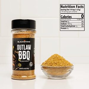 Blackstone 4160 Outlaw BBQ Powder for Beef, Poulty, Pork, Chicken, Fries, Steaks Tasty Spices with Sweetness and Citrus, All-Purpose Cooking Grilling Barbecue Seasoning, 5.9 Oz, Multicolored