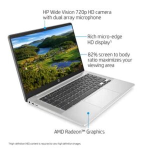 Newest HP Chromebook Laptop, 14" FHD Touchscreen, AMD 3015Ce Processor, 8GB RAM, 64GB eMMC Storage, Webcam, WiFi, Bluetooth, Chrome OS, Mineral Silver (Renewed)