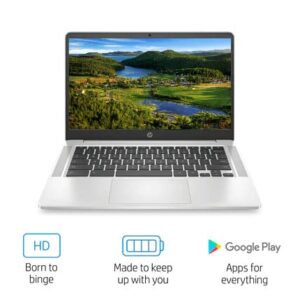 Newest HP Chromebook Laptop, 14" FHD Touchscreen, AMD 3015Ce Processor, 8GB RAM, 64GB eMMC Storage, Webcam, WiFi, Bluetooth, Chrome OS, Mineral Silver (Renewed)