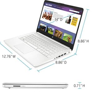 2022 HP Stream 14inch Laptop, Intel Celeron N4020 Dual-Core Processor, 4GB DDR4 Memory, 192GB Storage(64GB eMMC+128GB Card), Webcam, Bluetooth,1-Year Microsoft 365, Win10 S, Snow White | TGCD Bundle