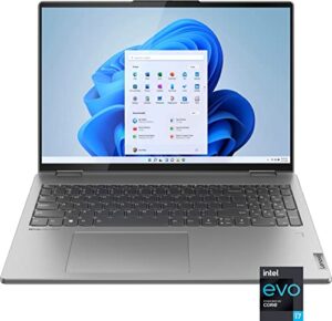 lenovo yoga 7i 2-in-1 16″ 2.5k touch screen premium laptop | intel evo platform – core i7-1260p | backlit keyboard | fingerprint | windows 11 (gray, 16gb ram | 512gb ssd)