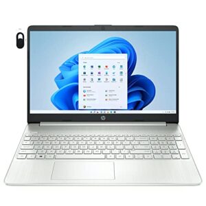 hp 2022 newest 15.6 inch fhd laptop, 6-core amd ryzen 5 5500u (beat i7-11370h),windows 11 home, 16gb ddr4 ram, 1tb pcie ssd, wi-fi 5, bluetooth, silver, cefesfy webcam accessory