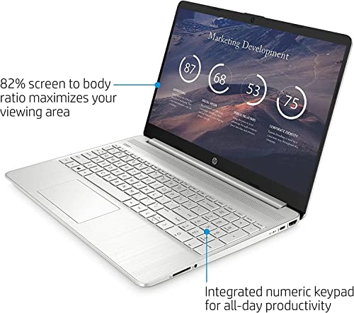 HP 2022 Newest 15.6 Inch FHD Laptop, 6-core AMD Ryzen 5 5500U (Beat i7-11370H),Windows 11 Home, 16GB DDR4 RAM, 1TB PCIe SSD, Wi-Fi 5, Bluetooth, Silver, Cefesfy Webcam Accessory