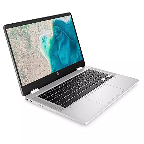 HP 2023 Convertible 2-in-1 Chromebook, 14" HD IPS Touchscreen, Intel Celeron up to 2.75GHz, 4GB Ram, 64GB SSD, 4K Graphics, Super-Fast 6th Gen WiFi, Dale Silver, Chrome OS(Renewed) (Dale Silver)