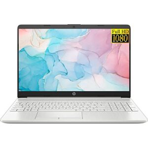 hp 15.6 laptop, fhd 1080p ips display, 11th gen intel core i3-1115g4, 8gb ddr4 ram, 256gb pcie ssd, hdmi, wifi, bluetooth, finger print reader, win10 home, silver (hp notebook laptop 2022 model)