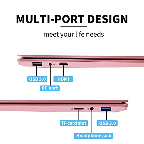 【Win11/MS Office2019】 15.6inch FHD Large Screen high Performance Laptop high Speed Celeron N5095(2.0Ghz) CPU 16G RAM+512GB SSD High capacity battery Notebook PC with Backlit keyboard(512G, Rose Gold)