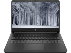 hp 14″ hd ips laptop, windows 11 os, intel celeron processor up to 2.60 ghz, 4gb ram, 64gb ssd, intel 4k graphics, ultra-fast wifi, dale black(renewed)