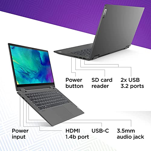 Lenovo Flex 5 2-in-1 Laptop, 14" 2.2K (2240 x 1400) IPS Touchscreen Display, AMD Ryzen 7 5700U (Beats i9-10885H), Backlit Keyboard, Fingerprint Reader, Windows 11 (16GB RAM | 2TB PCIe SSD)