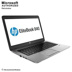 HP EliteBook 840 G1 14in HD Business Laptop Computer Ultrabook, Intel Core i5-4300U 1.9 GHz Processor, 8GB RAM, 128GB SSD, USB 3.0, VGA, Wifi, RJ45, Windows 10 Professional (Renewed)