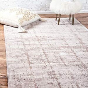 Unique Loom Uptown Collection by Jill Zarin Collection Textured Modern Beige Area Rug (9' 0 x 12' 0)