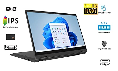 2022 New Flagship Lenovo Premium Flex 14 Convertible Laptop: 14" FHD IPS Touchscreen, Dynamic 8-Core AMD Ryzen 7 5700U, 16GB RAM, 1TB SSD, WiFi-6, HDMI, USB-C, Backlit-KYB, FP-Reader, Win11, T.F