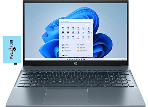 HP 2022 Pavilion 15t-eg000 15.6" 60Hz FHD IPS Fog Blue Laptop (Intel i7-1165G7 4-Core, 32GB RAM, 1TB PCIe SSD, Intel Iris Xe, Fingerprint, WiFi 6, BT 5.2, Win 11 Pro) with Hub
