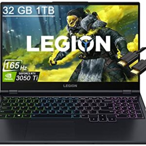 Lenovo Legion 5 15.6" Full HD IPS 165Hz Gaming Laptop (8-Core Ryzen 7-5800H, 32GB RAM, 1TB PCIe SSD, GeForce RTX 3050 Ti 4GB) RGB Backlit , 3D Nahimic Audio, w/ HMDI Cable, Windows 11 Home