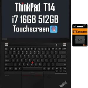 Lenovo ThinkPad T14 14" FHD Touchscreen (4-Core i7-1165G7, 16GB RAM, 512GB PCIe SSD) IPS Business Laptop, Backlit, Fingerprint, Webcam, 3-Yr Warranty, Thunderbolt 4, IST SD Card, Win 10 Pro / 11 Pro