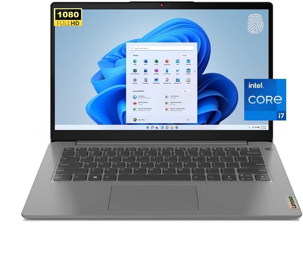 Lenovo IdeaPad 3 14" FHD Laptop, 11th Gen Intel 4-Core i7-1165G7, Intel Iris Xe Graphics, 32GB RAM 1TB SSD, Fingerprint Reader, Webcam, WiFi, HDMI, Windows 11 Home, Gray