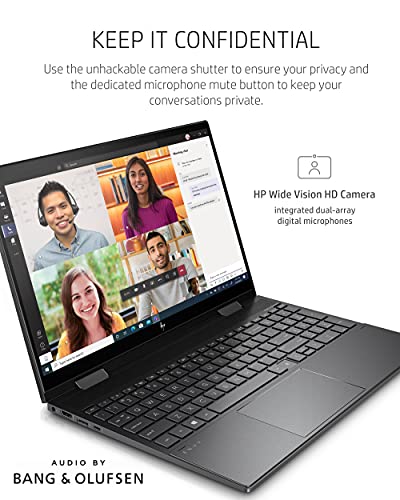 HP Envy x360 15 Convertible Laptop, AMD Ryzen 5 5500U Processor, AMD Radeon Graphics, 8 GB RAM, 512 GB SSD, 15.6 inch Full HD Display, Windows 10 Home(15-ee1010nr, 2021)