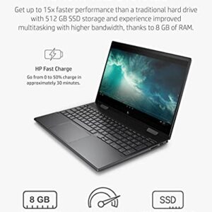 HP Envy x360 15 Convertible Laptop, AMD Ryzen 5 5500U Processor, AMD Radeon Graphics, 8 GB RAM, 512 GB SSD, 15.6 inch Full HD Display, Windows 10 Home(15-ee1010nr, 2021)