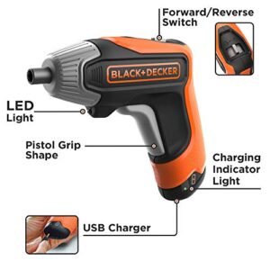 beyond by BLACK+DECKER 4V MAX* Cordless Screwdriver, Fast Charge,  1-Inch Assorted Bits (BCF611CBAPB)
