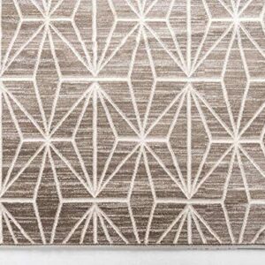 Unique Loom Uptown Collection by Jill Zarin Collection Geometric Modern Brown Area Rug (8' 0 x 10' 0)