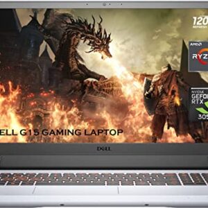 Dell 2022 Newest G15 Gaming Laptop, 15.6'' FHD 120Hz Display, AMD Ryzen 7 5800H 8-Core Processor, GeForce RTX 3050 Ti, 64GB RAM, 1TB SSD, Webcam, HDMI, Wi-Fi 6, Backlit KB, Windows 11 Home, Grey Gray