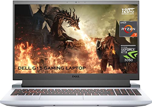 Dell 2022 Newest G15 Gaming Laptop, 15.6'' FHD 120Hz Display, AMD Ryzen 7 5800H 8-Core Processor, GeForce RTX 3050 Ti, 64GB RAM, 1TB SSD, Webcam, HDMI, Wi-Fi 6, Backlit KB, Windows 11 Home, Grey Gray